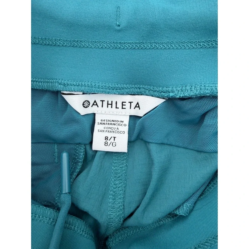 NEW Athleta Trekkie North Crop Jogger Pants‎ Teal Women's Size 8T
